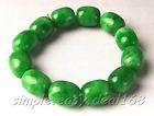 NEW Stunning Green Jade PEANUT Beads Stretch Bracelet O