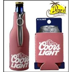  (2) Coors Light Pink Beer Can & Bottle Koozie Cooler 