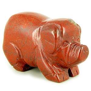  Will Power Talisman Red Jasper Pig Gemstone Carving 