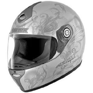   Full Face Motorcycle Helmet Silver Metal Extra Small XS Automotive