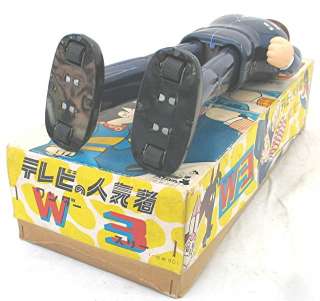   Wind up W3 Robot Man with Box; Trade Mark Tada Tokyo Atom (X)  