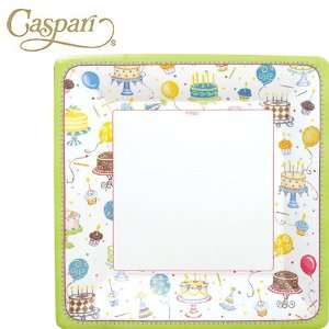  Caspari Paper Plates 8530DP Birthday Cakes Square Dinner Plates 