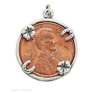   Sterling Silver Four Charm Lucky Penny Holder Arts, Crafts & Sewing