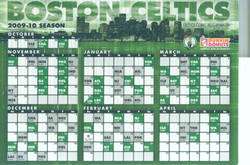 Boston Celtics 09/10 Magentic Schedule  
