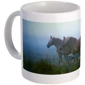 Belgian Horses in the Morning Calm Animals Mug by   