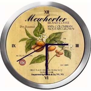  MCWHORTER 14 Inch Coffee Metal Clock Quartz Movement 