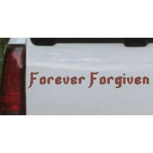 8in X 1.2in Brown    Forever Forgiven Christian Car Window Wall Laptop 