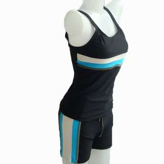 NWT Womens Speedo Lycra Swimsuit Tankini Shorts Black XL / 35  