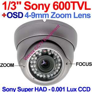 SONY SUPER HAD CCD 600TVL 4 9mm NIGHT VISION VANDALPROOF CCTV 