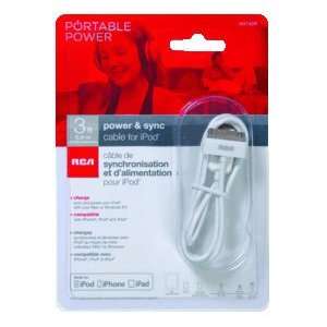  Rca Ipod Sync Cable White 3Ft Compatible W/ Iphone Ipad 