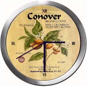  CONOVER 14 Inch Coffee Metal Clock Quartz Movement 