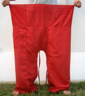 New Thai XXXL (3X) Cotton Fisherman Yoga Pants RED  