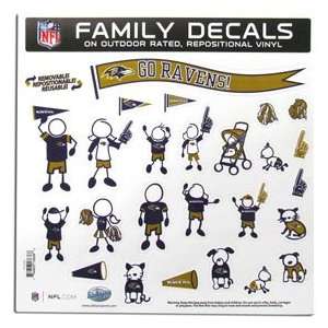  Baltimore Ravens 11in x 11in Family Car Decal Sheet 