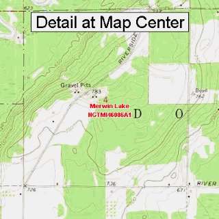  USGS Topographic Quadrangle Map   Merwin Lake, Michigan 