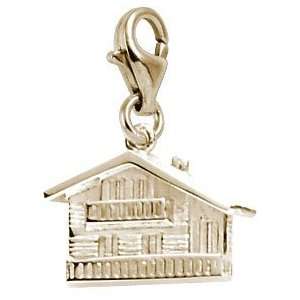 Rembrandt Charms Swiss Chalet Charm with Lobster Clasp, Gold Plated 