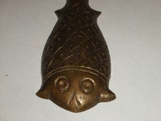 Collectable Indian Brass Bottle Opener Cat Fish Engraved  
