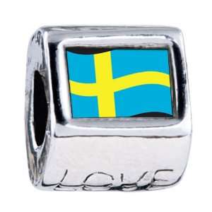  Soufeel Sweden Flag Love European Beads Fits All Pandora 