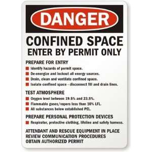  Danger Confined Space Enter By Permit Only Prepare For 