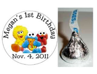   BABY SESAME STREET BIRTHDAY PARTY FAVORS HERSHEY KISS LABELS  
