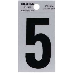  The Hillman Group 839388 2 Inch Black on Silver Reflective 