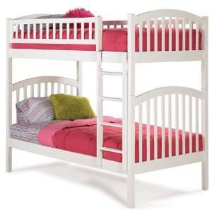  Twin Size Bunk Bed White Finish