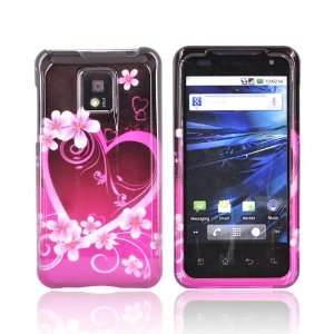  Pink Flowers & Hearts on Black Hard Plastic Case Cover For 