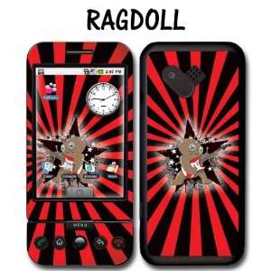    New HTC G1 Designer Skin Removable Vinyl   Ragdoll Red Electronics