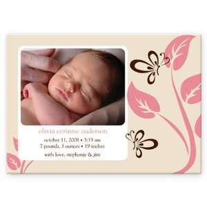 Butterfly Kisses Baby Announcement Magnet    Boy Birth Announcement