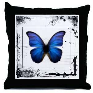  Throw Pillow Blue Butterfly Still Life 