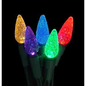   70 Multi Color LED C6 Christmas Lights   Green Wire