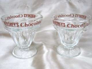 TWO HERSHEYS CHOCOLATE LOVER MINIATURE SUNDAE GLASS  
