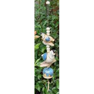  Pottery WINDCHIME mobile Featuring Handmade Artist Pottery Stoneware 
