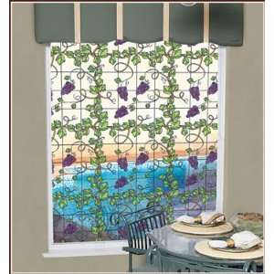   Grapevine 16 x 74 Clear Stained Glass Window Film 