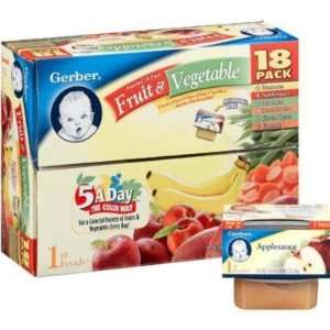 Gerber 1st Foods Assorted Fruits and Vegetables 18 Pack, 2 