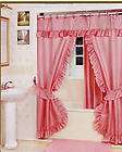 DOUBLE SWAG SHOWER CURTAIN,LINER & HOOKS   ROSE PINK