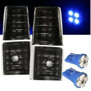   Chevy C10 Black Corner Lights (4pcs) with Super Bright Blue LED Bulbs
