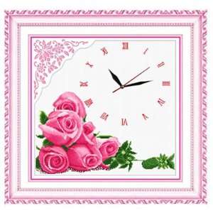  Rose Love clock Cross stitch Kit Arts, Crafts & Sewing