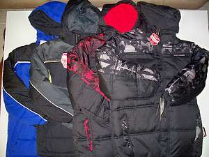 Boys Blue Black Red Warm Snow Protection Bubble Jacket Water Wind 