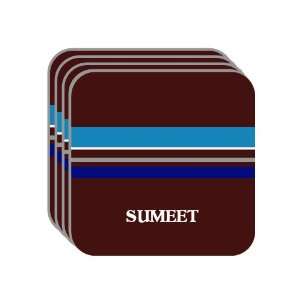 Personal Name Gift   SUMEET Set of 4 Mini Mousepad Coasters (blue 