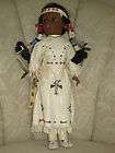   Doll Dressed as American Indian Lady Real Buckskin Dress Hand Beading