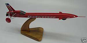 Budweiser Rocket Car Mahogany Kiln Dry Wood Model Large  