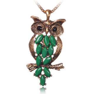 New Fashion Design Retro Style Personality Cute Green owl Pendant 