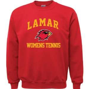  Lamar Cardinals Red Youth Womens Tennis Arch Crewneck 