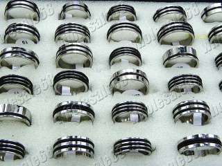 Wholesale bulk lots 50pcs silver tone Stainless steel mens Ring 