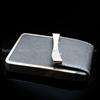   PRESENT BLACK LEATHEROID WALLET SILVER BUSINESS ID CREDIT CARD HOLDER