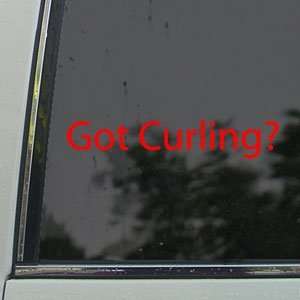  Got Curling? Red Decal Stone Winter Olympics Car Red 