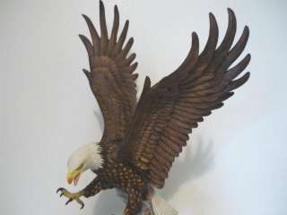 Franklin Mint Ronald Van Ruyckevelt Eagle Bird Statue Figurine Wood 