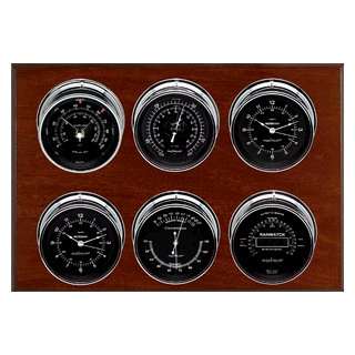   Weather Station Black Dial with Chrome Case Instruments on Oak or
