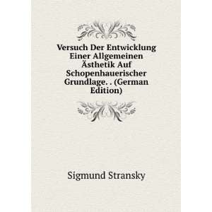   Grundlage. . (German Edition) Sigmund Stransky Books