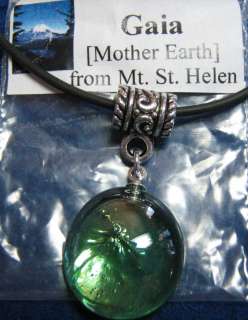 Gaia Stone necklace Emerald Obisidianite Mt St Helens  